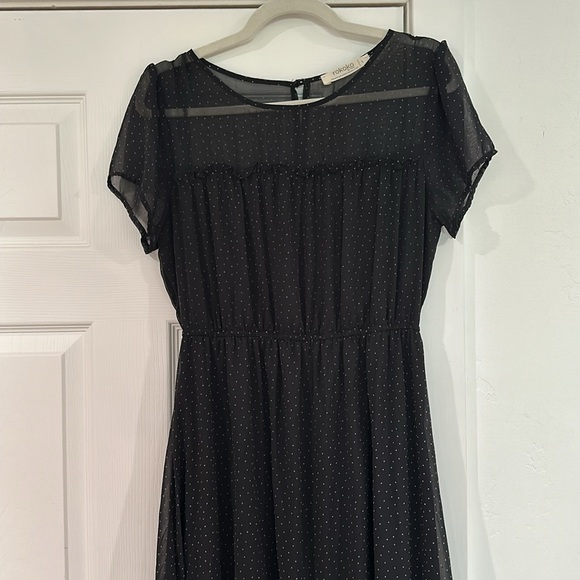 Rokoko black polka dot dress size Large - Picture 6 of 7